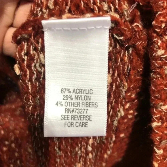 Croft & Barrow Knit Button down cardigan/ sweater,front pockets,cognac color - Picture 11 of 12